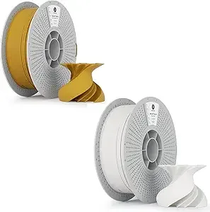 Kexcelled Kexcelled Matte PLA Filament，1kg per Spool, Pack of 2, Mustard Yellow + White