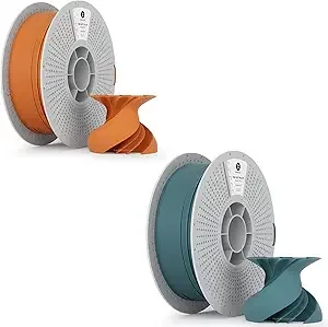 Kexcelled 商品图片 Kexcelled Matte PLA Filament，1kg per Spool, Pack of 2, Burnt Orange + Dark Teal