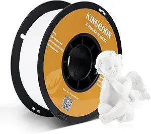 Kingroon Kingroon PLA 3D Printer Filament, Dimensional Accuracy +/-, 1 kg Spool(2.2lbs),White