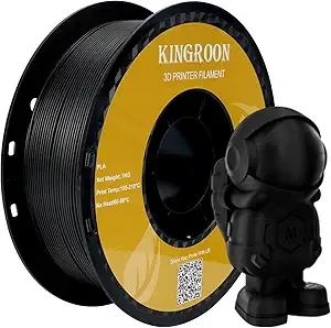 Kingroon Kingroon PLA 3D Printer Filament, Dimensional Accuracy +/-, 1 kg Spool(2.2lbs)，Black