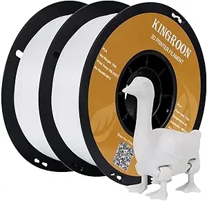 Kingroon Kingroon PLA 3D Printer Filament, Dimensional Accuracy +/-, 1 kg Spool(2.2lbs),2KG White+White