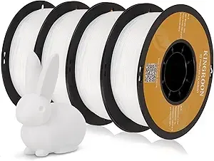 Kingroon Kingroon PLA 3D Printer Filament, Dimensional Accuracy +/-, 1kg Spool(2.2lbs), 4KG White
