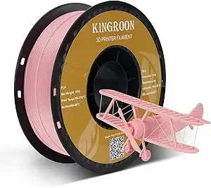 Kingroon Kingroon PLA 3D Printer Filament, Dimensional Accuracy +/-, 1 kg Spool(2.2lbs),Pink