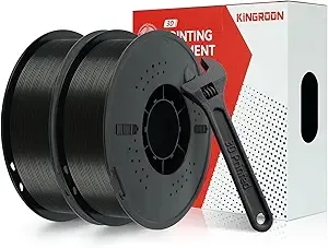 Kingroon Kingroon PETG 3D Printer Filament, Dimensional Accuracy +/-, 1 kg Spool(2.2lbs), 2KG Black+Black