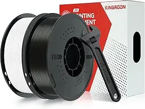 Kingroon Kingroon PETG 3D Printer Filament, Dimensional Accuracy +/-, 1 kg Spool(2.2lbs),2KG White+Black