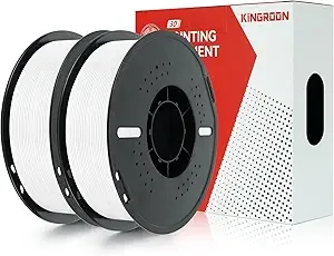 Kingroon Kingroon PETG 3D Printer Filament, Dimensional Accuracy +/-, 1 kg Spool(2.2lbs),2KG White+White