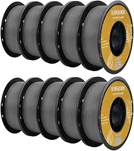 Kingroon Kingroon PETG 3D Printer Filament, 10 Rolls, Dimensional Accuracy +/-, 10kg Spool(22lbs), Gray