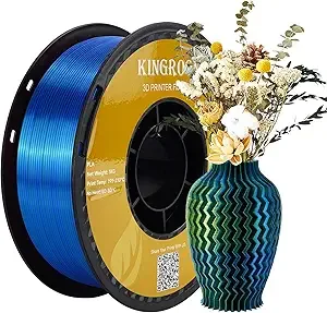 Kingroon Kingroon PLA Filament, Multicolor Silk PLA Filament, Tri Color 3D Printer Filament, Dimensional Accuracy +/-, 1kg Spool(2.2lbs), Green Blue Yellow