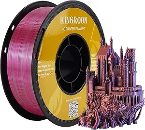Kingroon Kingroon PLA Filament, Multicolor Silk PLA Filament, Tri Color 3D Printer Filament, Dimensional Accuracy +/-, 1kg Spool(2.2lbs), Green Gold Red