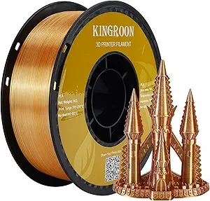 Kingroon Kingroon PLA Filament, Multicolor Silk PLA Filament, Tri Color 3D Printer Filament, Dimensional Accuracy +/-, 1kg Spool(2.2lbs), Gold Silver Copper
