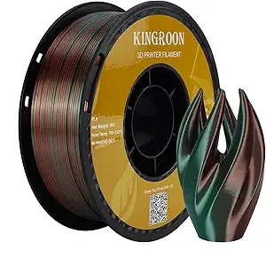 Kingroon Kingroon PLA Filament, Multicolor Silk PLA Filament, Tri Color 3D Printer Filament, Dimensional Accuracy +/-, 1kg Spool(2.2lbs), Green Purple Copper