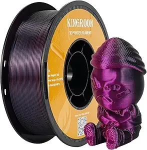 Kingroon Kingroon PLA Filament, Multicolor Silk PLA Filament, Tri Color 3D Printer Filament, Dimensional Accuracy +/-, 1kg Spool(2.2lbs), Gold Fuchsia Black