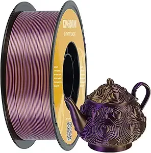 Kingroon Kingroon PLA Filament, Multicolor Silk PLA Filament, Dual Color 3D Printer Filament, Dimensional Accuracy +/-, 1kg Spool(2.2lbs), Gold Purple