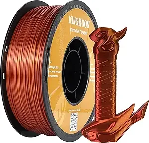 Kingroon Kingroon PLA Filament, Multicolor Silk PLA Filament, Dual Color 3D Printer Filament, Dimensional Accuracy +/-, 1kg Spool(2.2lbs), Gold Red Copper