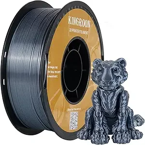 Kingroon Kingroon PLA Filament, Multicolor Silk PLA Filament, Dual Color 3D Printer Filament, Dimensional Accuracy +/-, 1kg Spool(2.2lbs), Silver Grey