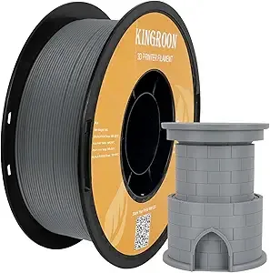 Kingroon Kingroon High Speed PLA 3D Printer Filament, 3D Printer Rapid Filament for 30-/s Hyper Printing Filament, Dimensional Accuracy +/-, 1kg Plastic Spool(2.2lbs) (Gray)