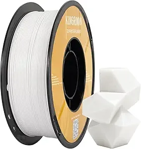Kingroon Kingroon High Speed PETG 3D Printer Filament, 3D Printer Rapid Filament for 30-/s Hyper Printing Filament, Dimensional Accuracy +/-, 1kg Plastic Spool(2.2lbs)(White)