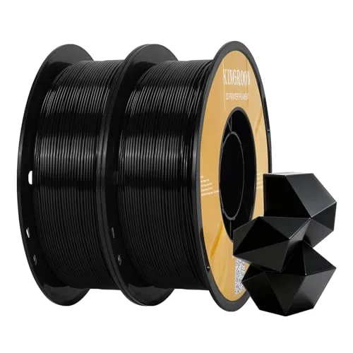 Kingroon Kingroon High Speed PETG 3D Printer Filament, 3D Printer Rapid Filament for 30-/s Hyper Printing Filament, Dimensional Accuracy +/-, 2 kg Plastic Spool (4.4lbs（Black）