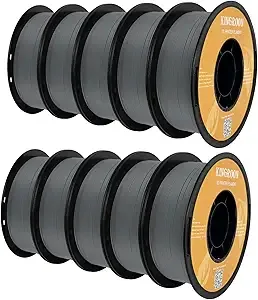 Kingroon Kingroon High Speed PLA Bundle 3D Printer Filament, 3D Printer Rapid Filament for 30-/s Hyper Printing Filament, Dimensional Accuracy +/-, 10 kg Plastic Spool (22lbs（Gray）