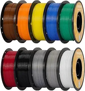 Kingroon Kingroon High Speed PETG Bundle 3D Printer Filament, 3D Printer Rapid Filament for 30-/s Hyper Printing Filament, Dimensional Accuracy +/-, 10 kg Plastic Spool (22lbs（Mixed Colors）