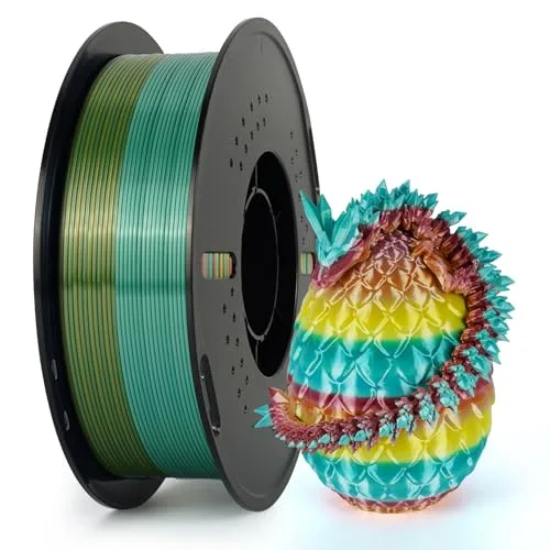 Kingroon Kingroon Rainbow PLA Filament, Fast Color Change Silk PLA 3D Printer Filament, Shiny Smooth Multicolor Filament with +/- Accuracy, 1kg Spool(Macaron)