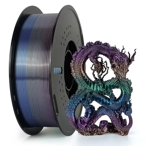 Kingroon Kingroon Silk PLA Filament Rainbow Color Changing Filament 3D Printer Filament 1kg Dimensional Accuracy ±,Fit Most 3D Printer(Universe)