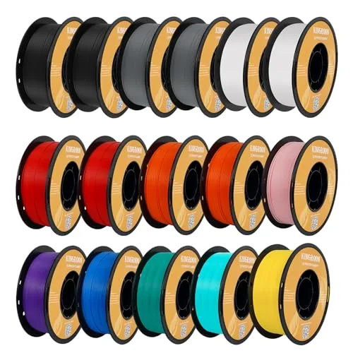 Kingroon Kingroon High Speed PLA Bundle 3D Printer Filament, Rapid Filament for 30-/s Hyper Printing Filament, Dimensional Accuracy +/-, 16 kg Plastic Spool (35.2lbs（Mixed Colors）