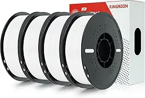 Kingroon Kingroon PETG 3D Printer Filament, Dimensional Accuracy +/-, 1 kg Spool(2.2lbs), 4KG White