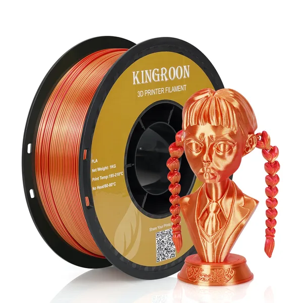 Kingroon 【10KG Pack】Dual Color Silk PLA Filament - Red / Golden