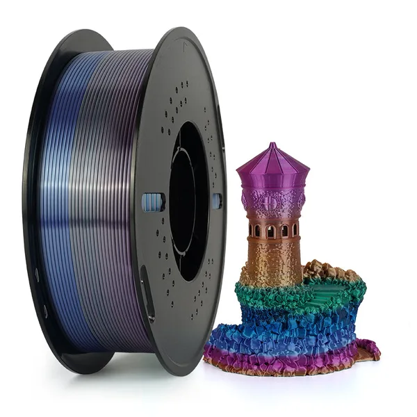 Kingroon 【2KG Pack】Universer Silk Rainbow PLA Filament 1kg for 3D Printing