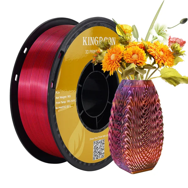 Kingroon 【2KG Pack】Tri-Color Silk PLA Filament - Red / Golden / Blue