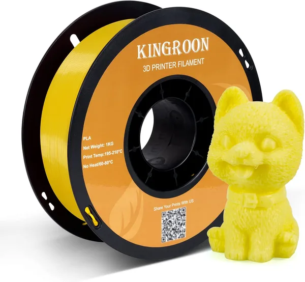Kingroon 【2KG Pack】Yellow PLA 3D Printing Filament  (FRESH)