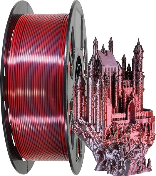 MIKA3D PLA Silk Silk-red, Black