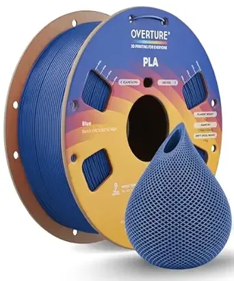 Overture OVERTURE High Speed PLA Filament, Neatly Wound 3D Printer Filament 1kg Spool (2.2lbs) Rapid PLA, Dimensional Accuracy +/-, Fit Most FDM 3D Printers (Blue)
