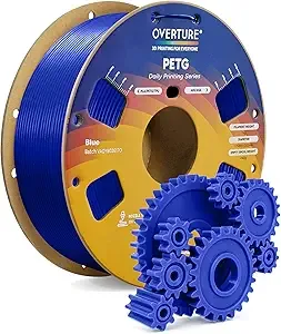 Overture OVERTURE PETG Filament, High Speed 3D Printer Filament, Neatly Wound & Clog-Free, 1kg Spool (2.2lbs) Rapid PETG, Dimensional Accuracy +/-, Fit Most FDM Printers (Blue)