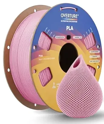 Overture OVERTURE PLA Filament, Neatly Wound 3D Printer Filament 1kg Spool (2.2lbs), Dimensional Accuracy +/-, Fit Most FDM 3D Printers (Pink)