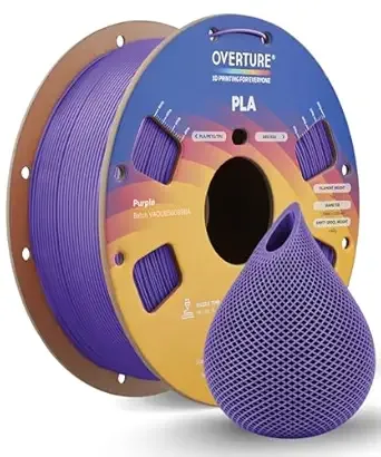 Overture OVERTURE PLA Filament, Neatly Wound 3D Printer Filament 1kg Spool (2.2lbs), Dimensional Accuracy +/-, Fit Most FDM 3D Printers (Purple)