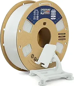 Overture OVERTURE PLA Plus (PLA+) Filament, Stronger & More Durable, Professional Toughness 3D Printer Filament 1kg (2.2lbs), High Precision +/-, Tangle-Free (White)