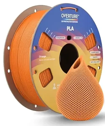 Overture OVERTURE High Speed PLA Filament, Neatly Wound 3D Printer Filament 1kg Spool (2.2lbs) Rapid PLA, Dimensional Accuracy +/-, Fit Most FDM 3D Printers (Orange)