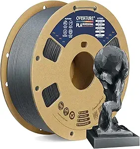 Overture OVERTURE PLA Plus (PLA+) Filament, Stronger & More Durable, Professional Toughness 3D Printer Filament 1kg (2.2lbs), High Precision +/-, Tangle-Free (Space Gray)