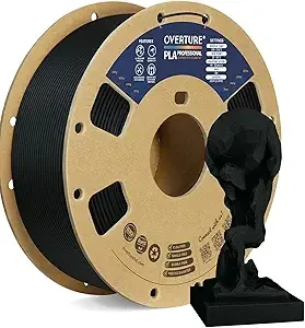 Overture OVERTURE PLA Plus (PLA+) Filament, Stronger & More Durable, Professional Toughness 3D Printer Filament 1kg (2.2lbs), High Precision +/-, Tangle-Free (Black)
