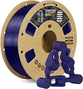 Overture OVERTURE PETG Filament, High Speed 3D Printer Filament, Neatly Wound & Clog-Free, 1kg Spool (2.2lbs) Clear PETG, Dimensional Accuracy +/-, Fit Most FDM Printers (Transparent Blue)