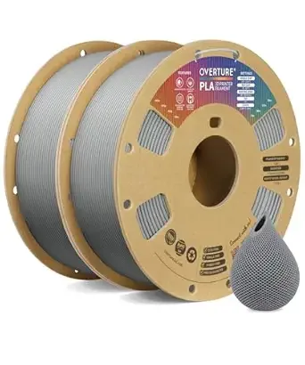 Overture OVERTURE 2KG Bundle High Speed PLA Filament, Neatly Wound 3D Printer Filament 2 Pack 1kg Spool (2.2lbs) Rapid PLA, Fit Most FDM 3D Printers (Light Grey 2-Pack)