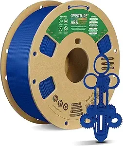 Overture OVERTURE ABS Filament, High Strength & Heat-Resistant 3D Printer Filament, Low Warping, Excellent Durability, ABS 1kg (2.2lbs) Cardboard Spool, High Precision +/- (Blue)