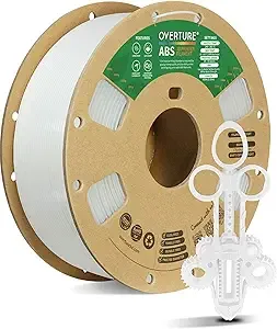 Overture OVERTURE ABS Filament, High Strength & Heat-Resistant 3D Printer Filament, Low Warping, Excellent Durability, ABS 1kg (2.2lbs) Cardboard Spool, High Precision +/- (White 1-Pack)