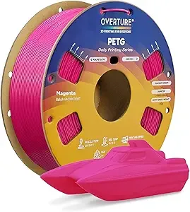 Overture OVERTURE PETG Filament, High Speed 3D Printer Filament, Neatly Wound & Clog-Free, 1kg Spool (2.2lbs) Rapid PETG, Dimensional Accuracy +/-, Fit Most FDM Printers (Magenta)