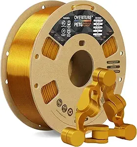 Overture OVERTURE PETG Filament, High Speed 3D Printer Filament, Neatly Wound & Clog-Free, 1kg Spool (2.2lbs) Rapid PETG, Dimensional Accuracy +/-, Fit Most FDM Printers (Gold)