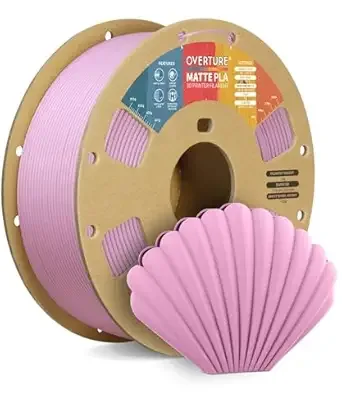 Overture OVERTURE Matte PLA 3D Printer Filament, Matt Surface & Low Warping Filament 1kg Spool (2.2 lbs), Accuracy +/-, Fit Most FDM Printers (Matte Pink)