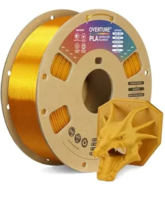 Overture OVERTURE PLA Filament, Neatly Wound 3D Printer Filament 1kg Spool (2.2lbs), Dimensional Accuracy +/-, Fit Most FDM 3D Printers (Royal Gold)