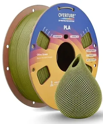 Overture OVERTURE High Speed PLA Filament, Neatly Wound 3D Printer Filament 1kg Spool (2.2lbs) Rapid PLA, Dimensional Accuracy +/-, Fit Most FDM 3D Printers (Olive Green)
